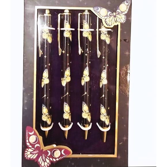 James Burke Set Of 4 Butterfly Design Pen Set - Picture 1 of 4